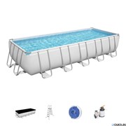 Прямоугольный каркасный бассейн Bestway 5612B +песочный фильтр-насос , лестница, тент (640х274х132) Прямоугольный каркасный бассейн Bestway 5612B +песочный фильтр-насос , лестница, тент (640х274х132)