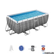 Прямоугольный каркасный бассейн Bestway 56722 + фильтр-насос, лестница (412х201х122) Прямоугольный каркасный бассейн Bestway 56722 + фильтр-насос, лестница (412х201х122)