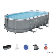 Каркасный бассейн на опорах Bestway 56710 + фильтр-насос, лестница, тент (549х274х122) Каркасный бассейн на опорах Bestway 56710 + фильтр-насос, лестница, тент (549х274х122)