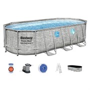 Bestway 56716 / Каркасный бассейн Power Steel + фил.-насос, лестн, тент  / 549х274х122 см