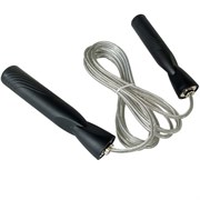 Скакалка Трос с подшипником 2,8 м. пластиковые ручки (черная) C33278 Скакалка Трос с подшипником 2,8 м. пластиковые ручки (черная) C33278