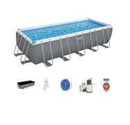 Прямоугольный каркасный бассейн Bestway 5619Q / 549х274х132 cм / +песочный фильтр-насос , лестница, тент Прямоугольный каркасный бассейн Bestway 5619Q / 549х274х132 cм / +песочный фильтр-насос , лестница, тент