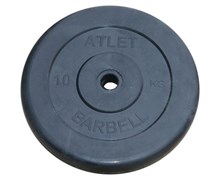 Диск обрезиненный, чёрного цвета, 26 мм, 15 кг  Atlet / MB-AtletB26-15