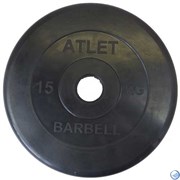 Диск обрезиненный черный MB ATLET d-51 15кг Диск обрезиненный черный MB ATLET d-51 15кг
