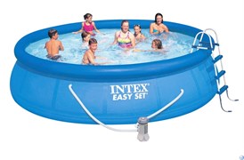Надувной бассейн Intex 26166 +лест. настил. тент (457х107см) Надувной бассейн Intex 26166 +лест. настил. тент (457х107см)