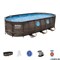 Bestway 56714 / Каркасный бассейн Power Steel  + фил.-насос, лестн, тент / 427х250х100 см - фото 112205