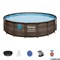 Каркасный бассейн Bestway 56725 с фильтр-насосом, лестницей и тентом, (488х122)